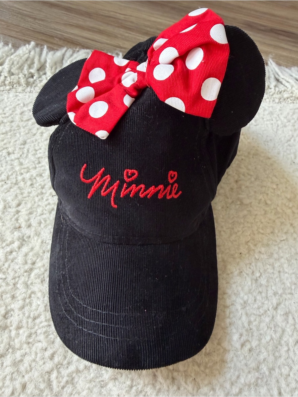 Walt Disney World Disneyland Minnie Mouse Kids Hat Cap Red Bow